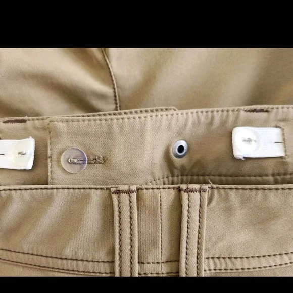 Athleta Adjustable Waist 45274 Tan Side Zipper Pocket Wide Leg Womens Size 4 - Picture 9 of 10